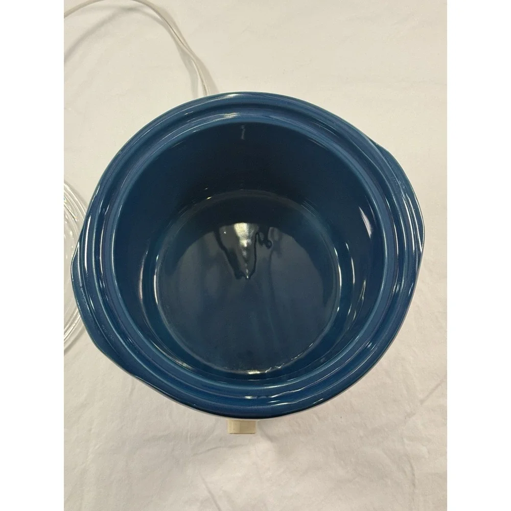 Rival Crock Pot 3120 Slow Cooker Blue Floral Pattern Stoneware‎ Plastic Lid